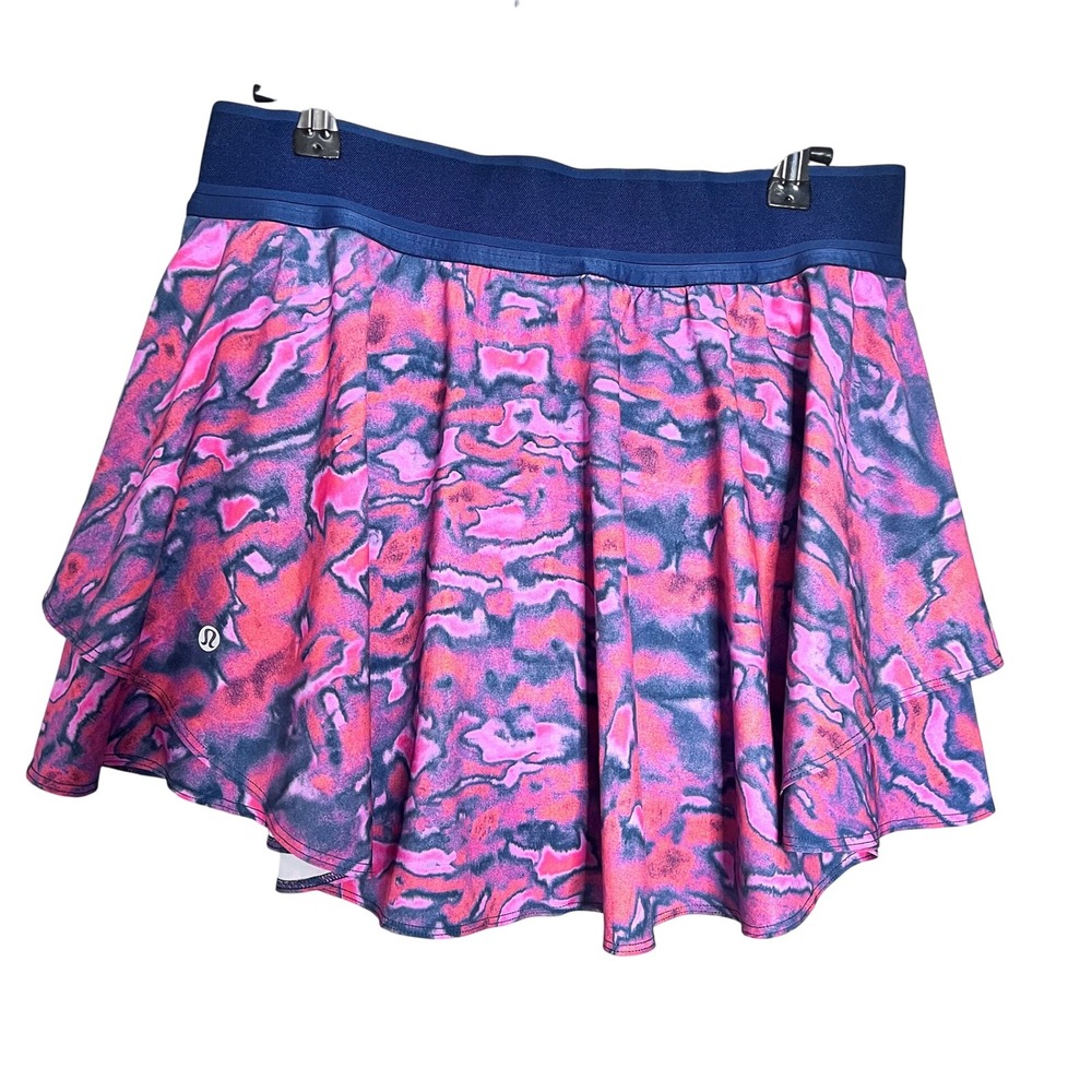 Lululemon Court Rival High Rise Skirt Size 10 Chroma Clash Multi / Mineral Blue - Picture 8 of 9